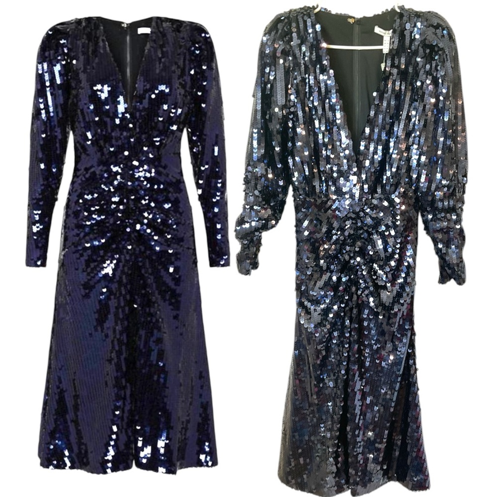 NWT Rachel Gilbert Leopold Dress Midnight Blue Sequins Size 6